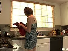 Brunette Milf Teases Teen with Oral and Ass Play