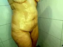 Mother-In-Law Taking Bath And Trying Lingerie For Double Penetration With Son-In-Law And Friend!