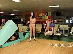 Stepmom and stepdaughter enjoy free use date at bowling alley