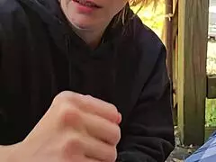 a smoke and a blowjob, milf wife swallows cum in mouth homemade