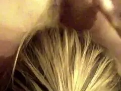 Blonde amateur girl fucks guy in bisexual sex with masturbation