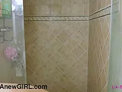 Cute Teen Blonde Enjoys Shower Massage