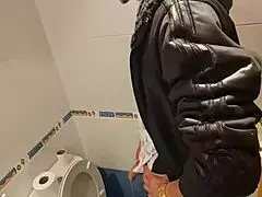 Skinny Girl Fucks In Toilet
