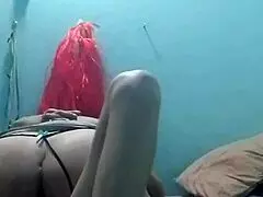 She rides me hard while we're doing webcam with her thong pulled aside in cowgirl position