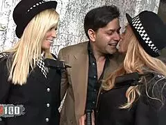 2 slutty cops fucking the burglars in stockings