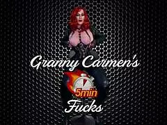 Granny Peggy Sue Rides Strapon Boldly