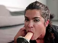 Nympho wife's intense addiction to fucking machine with clothes ripped.