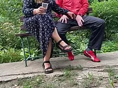 My curvy mother in law gets my cum outdoors in homemade roleplay