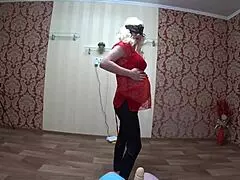 i-i'm soo nervus, the milf in early pregnancy strips and fucks with lesbian juicy ass in panties pov