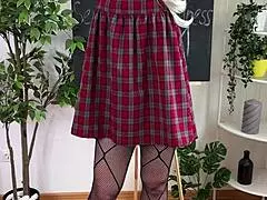 mature teacher with glasses and big ass in homemade solo video uses handcuffs for sexual wellness