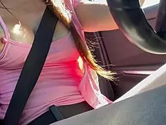 Italian Milf Flashes Big Horny Tits In Car!