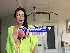 Stepmom sucks stepson's cock in forest, getting cum on face intriguingly