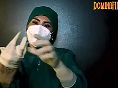 She loves the feel of latex gloves in this femdom fetish session