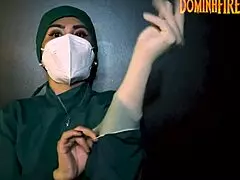 She loves the feel of latex gloves in this femdom fetish session