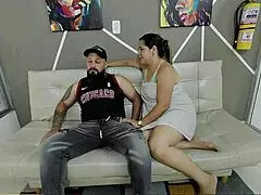 What if this mature woman can't pay for fridge repair so she offers to fuck the technician and milk him instead - Spanish porno?