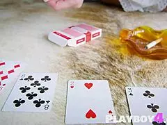 I watched big tits milf Jessa Rhodes play poker totally naked revealing her stunning body