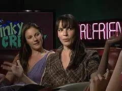 julia ann visits the studio for an interview about her movies and casting with a teen girl