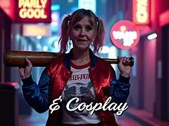 granny wonder woman does face fucking as the wondrous cocksucking goddess in cosplay