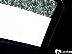 hot stepmom shows tits and pees in snow, feeling so slutty and horny outdoors