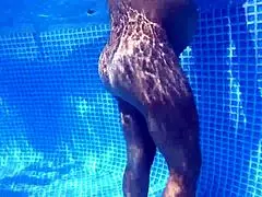 pregnant pool sex young 18+ milf putting on a show for the neighbors