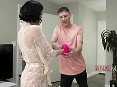 I feel only a stepmother can teach BDSM with such loving bondage, tying up her submissive short-haired not-son.