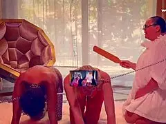 mistress april returned as the fierce dominatrix in latex. she commanded her amazonian slaves with strapon domination.