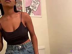 jenna foxx strips seductively in the bathroom, spreading her big ass while fingering herself to ecstasy 😏