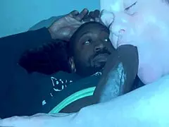 I feel the thrill as this black cougar milf gives a sloppy gumjob on big black cock, gagging deep