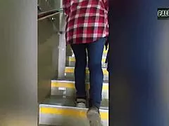 I met this mature woman on the street from the store to fuck her ass until my cock got dirty with shit