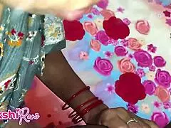 I convinced my bhabi to let me finger her creamy pussy.