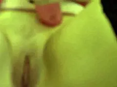 Sexy milf in stockings masturbates to anal-vaginal orgasm