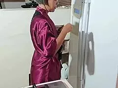 She catches me masturbating and sucks my cock, wow balls.