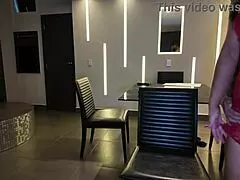 Husband has quick sex in dining room, finishes in mouth