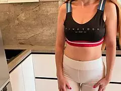 stepmother convinces stepson not to tell her husband about her cheating - russian amateur with conversations