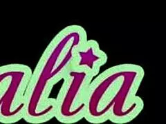 Natalia starr enjoys solo play with her long dildo in lingerie, focusing on her big ass and milf figure.