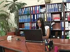 fucking brunette milf secretary with big tits and deepthroat