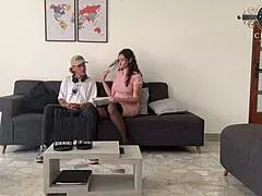 Friend Helps With College Homework And Sharpens Pencil.