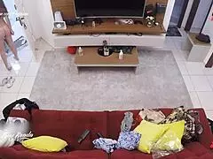 Trying On Clothes In Front Of The Delivery Man I Sucked Him Until He Came On Me!