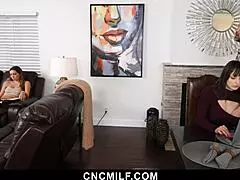 Freeuse daddy fucks his girls in missionary and blowjob