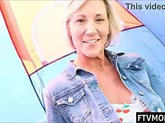 mature woman masturbates alone