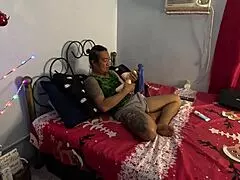 Hey, that Christmas Eve surprise with the Indian fuck doll went totally wrong, screaming and creampie chaos!