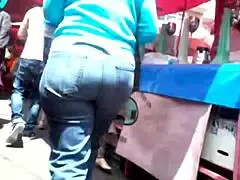 Big Ass MILF in Jeans Walking on the Street.