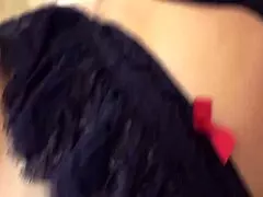 Enchanting woman in lingerie touches her wet pussy softly.