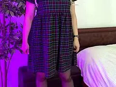 sexy milf enjoys crotchless panties teasing