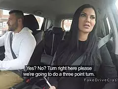 Busty Milf Examiner Sucks Big Cock in Car POV