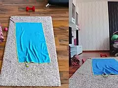 double the fun in naked yoga with ass spreading?