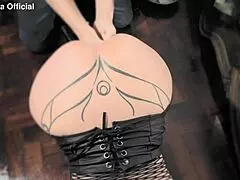 extreme stretching session in front of the mirror