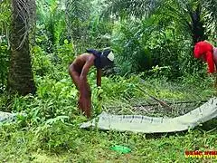 Oh, the pleasure of fucking those two big cocks in the bush!