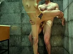 Is That Muscular MILF Showering with Wet Natural Tits?