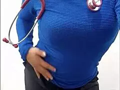 latina nurse makes homemade porn in the boss's office.